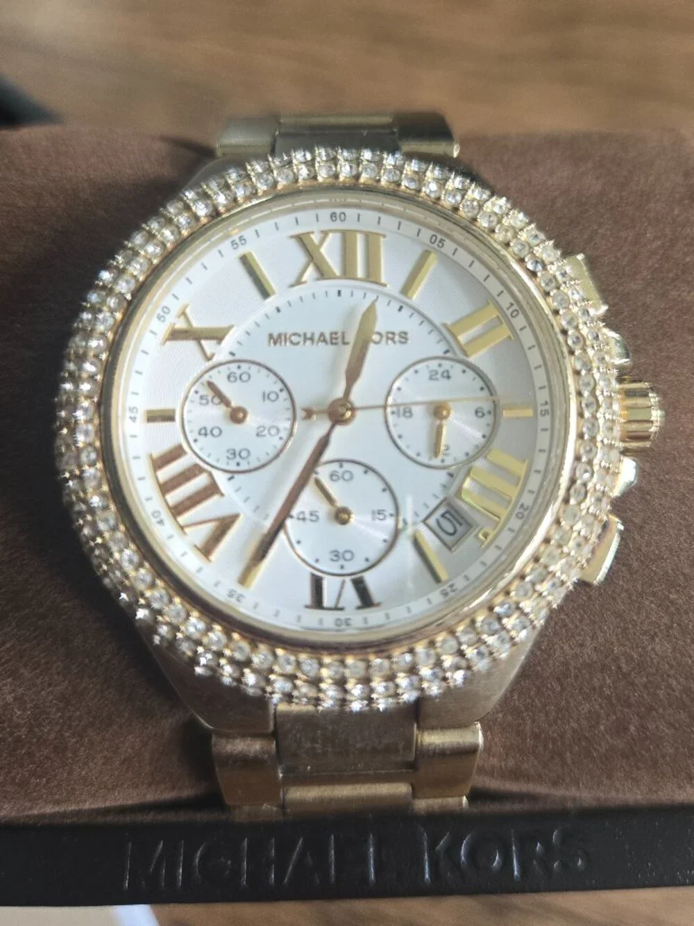 Michael Kors Camille MK5756 Gold Tone Chronograph Women's Watch Box Booklet